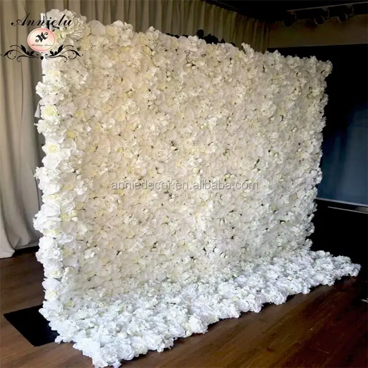 Wedding And Home Decoration 2.4m By 2.4m Silk Rose Artificial Flower Wall Backdrop