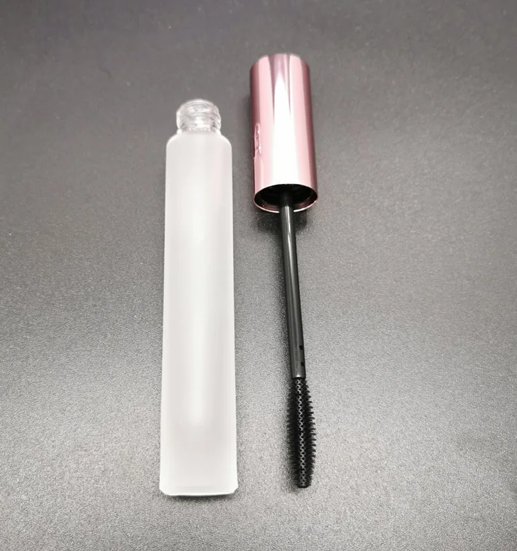 10ml Rose Gold Matte Black Aluminum Cap Glass Mascara Bottle With