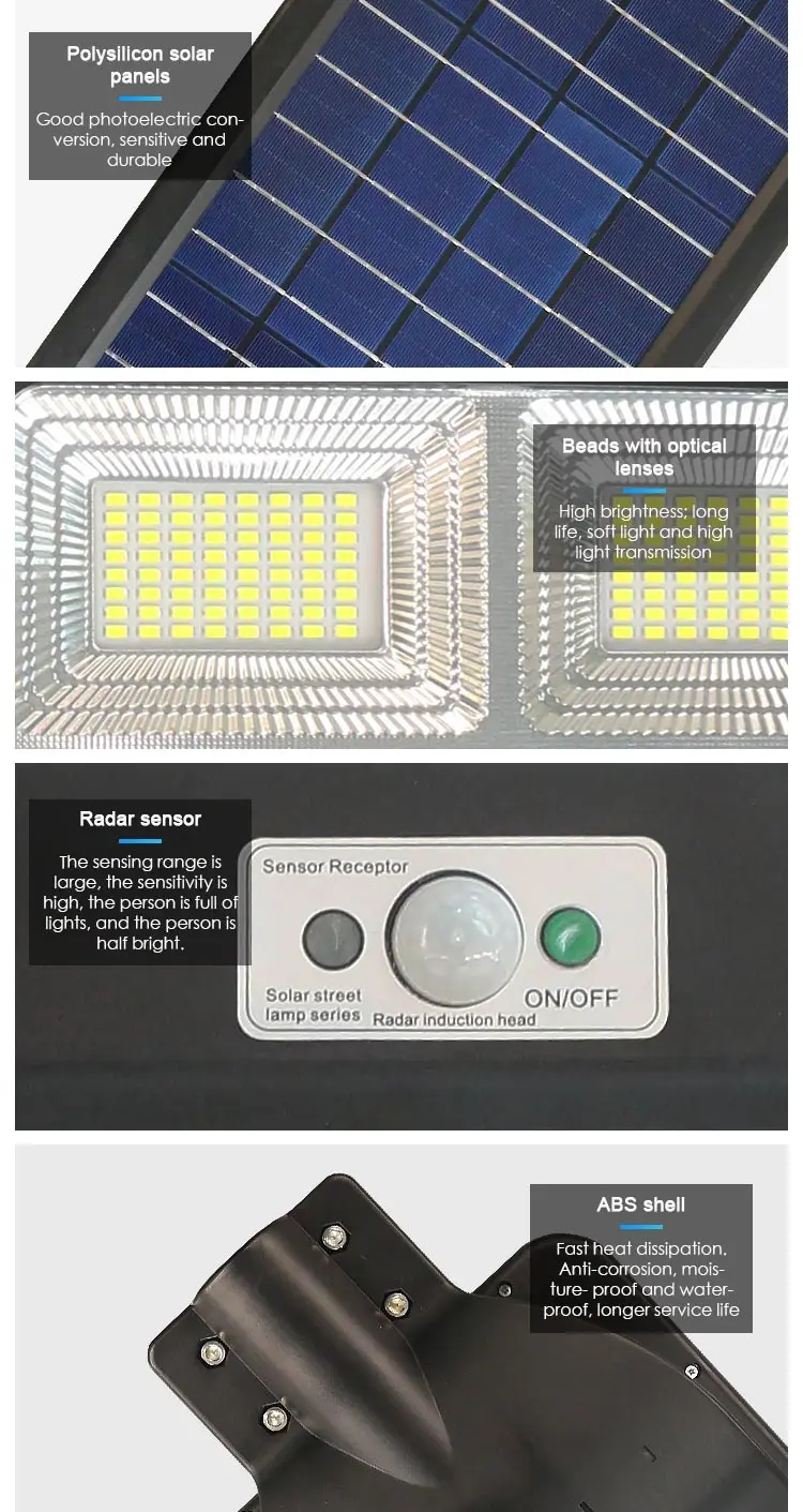 solar street light with camera outdoor