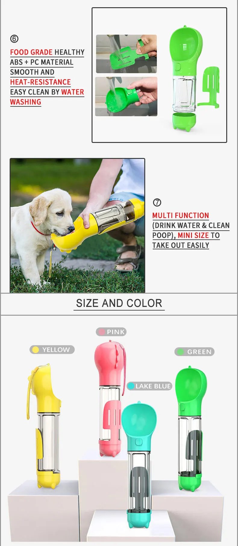2020 Amazon Top Seller New Design Dog Travel Portable Pet Water Bottle For Wholesales