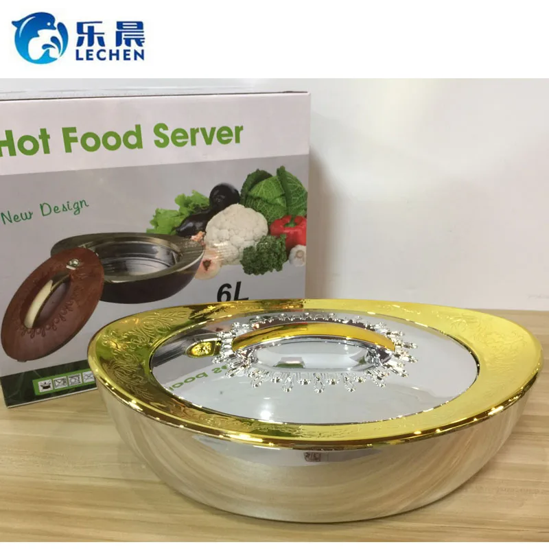 Stainless Steel Hot Pot Food Container Hot Pot Wood Grain /gold /black