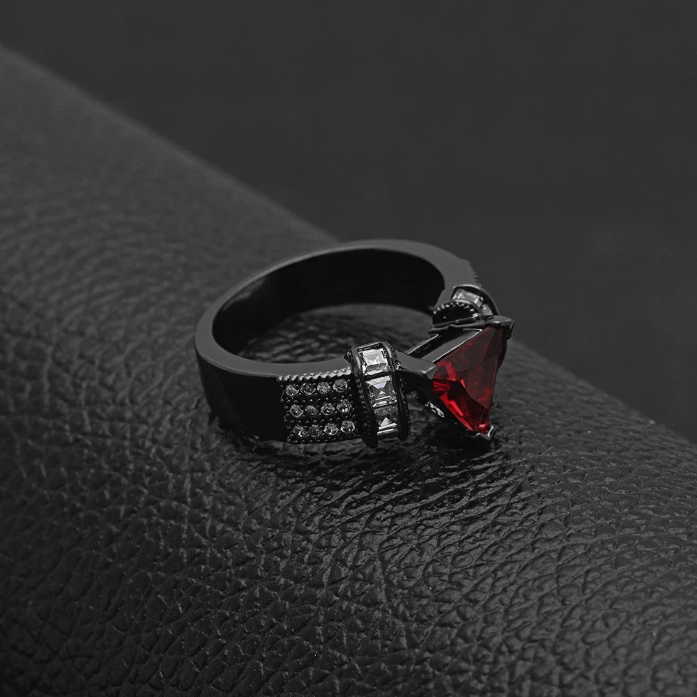 义乌结婚戒指新款 2018 豪华设计 aaa 锆石电镀黑金首饰女性/男士