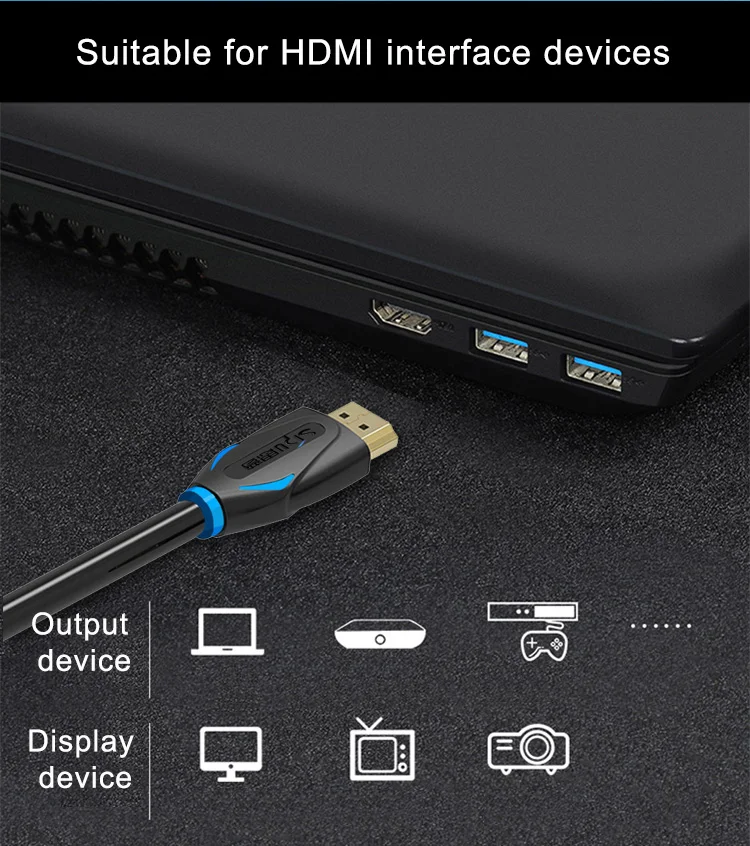 SIPU factory price high speed slim HDMI cable 3d 4k gold connector hdmi to TV cable 2.0 3meter hdmi cable - ANKUX.COM
