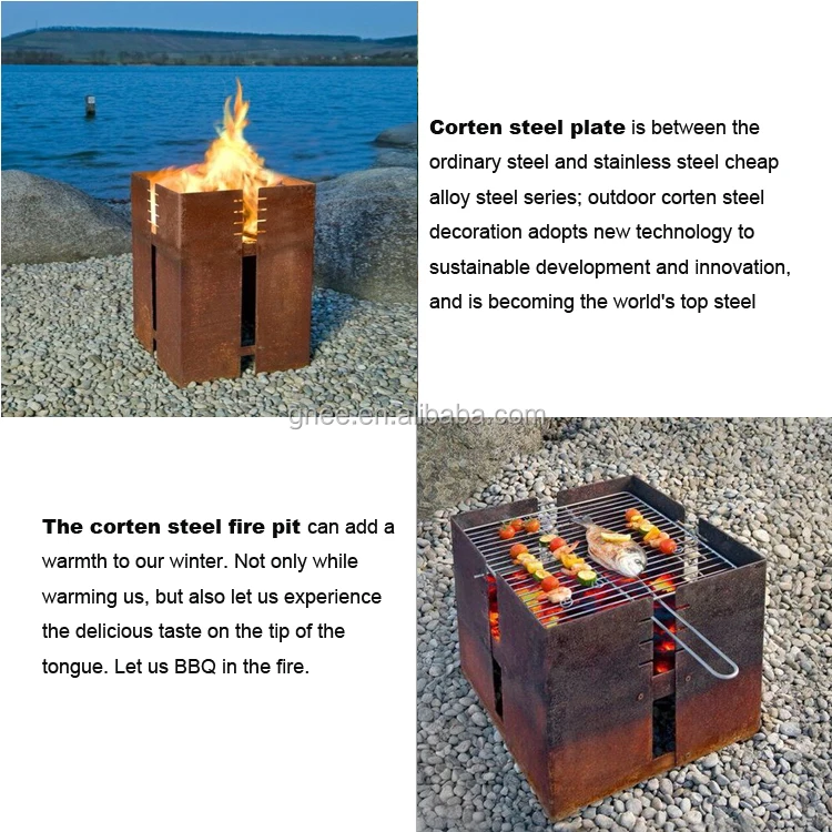 China Outdoor Fireplace Corten Steel Garden Treasures Fire Pit