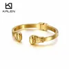 KALEN Stainless Steel Gold Boxing Gloves Shaped Cuff Bangle For Men KB115567-K