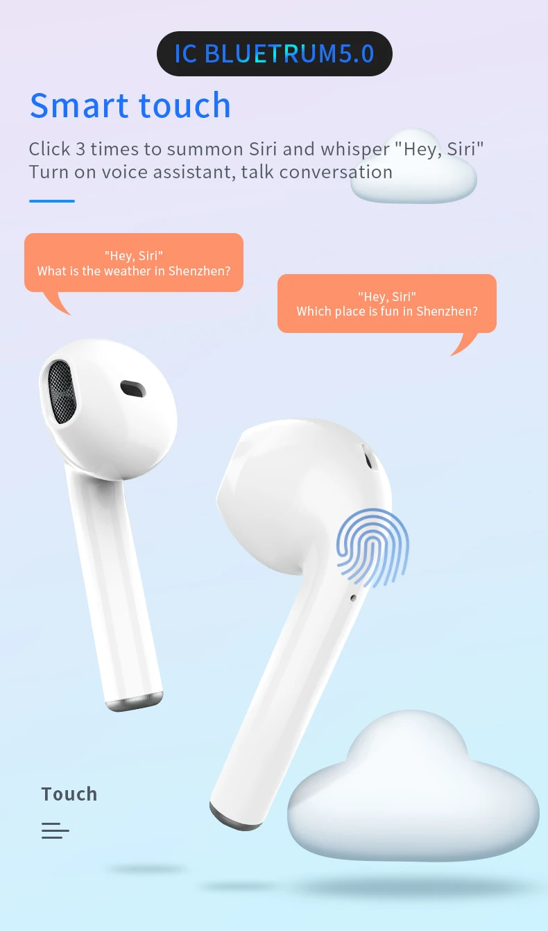 New arrival BT 5.0 earbuds portable earphone stereo earbuds i19 - ANKUX.COM