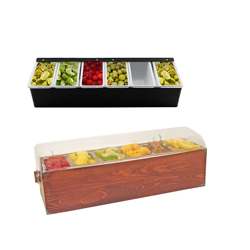 Custom Design Fruit Caddy Wooden Condiment Holder Condiment Caddy On