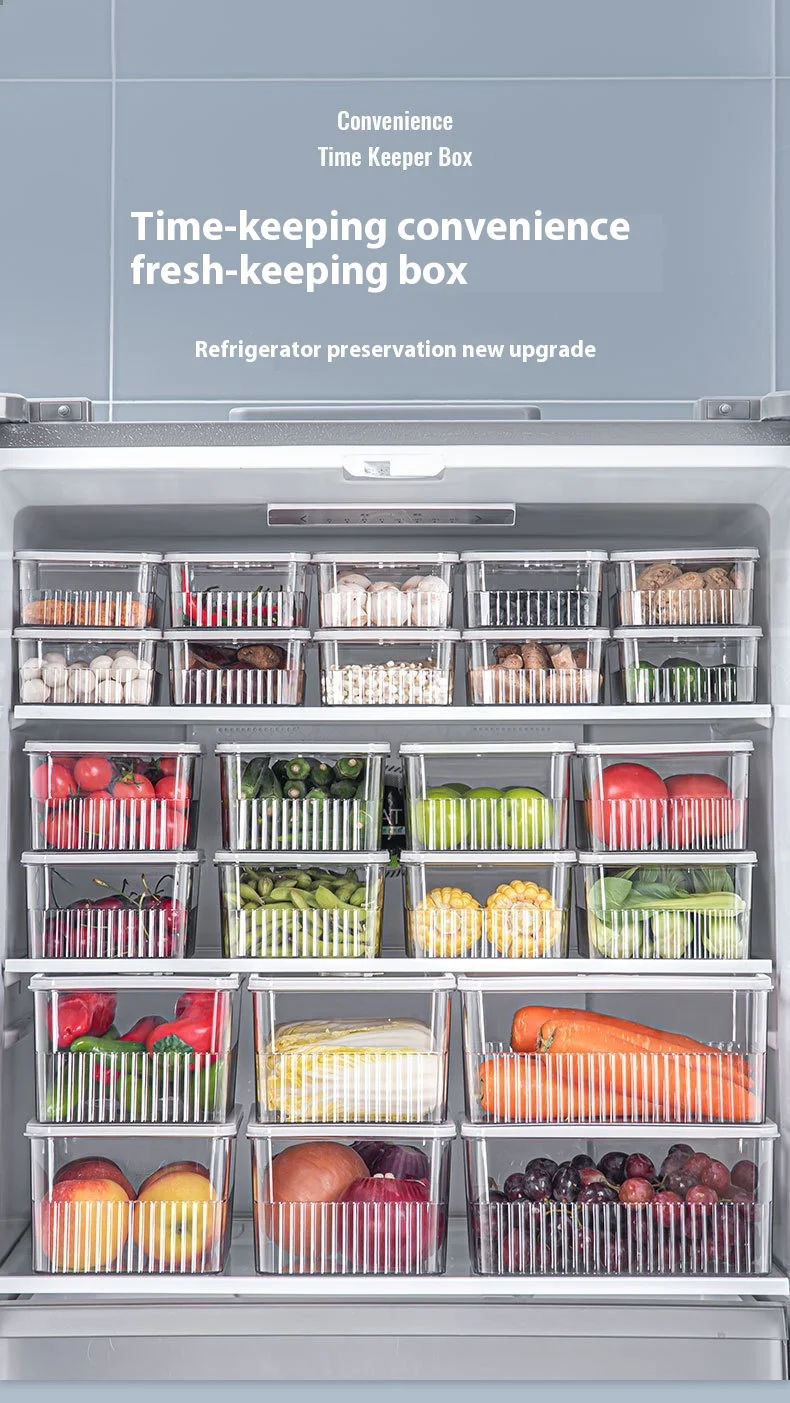 Large Capacity Refrigerator Fresh-Keeping Storage Box Fruit Vegetable & Frozen Food Storage Egg Dumpling Sealed Box