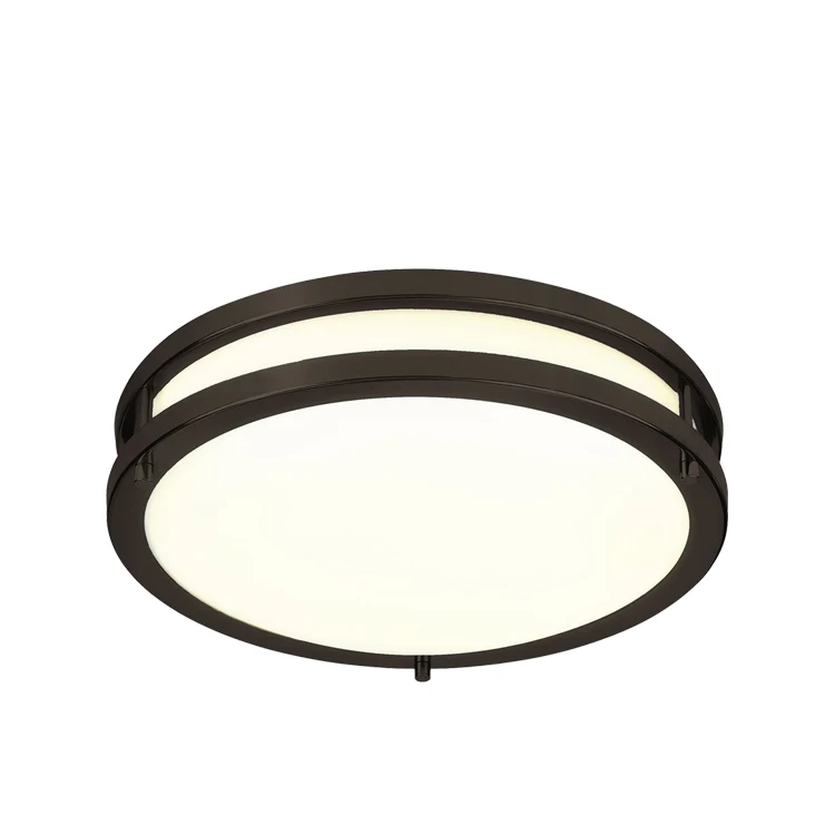 Wholesale Fast Shipping Small Black Round Metal Milky White Glass Shade LED Ceiling Lamp