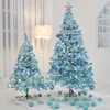 Xmas Tree Party Home Decorations Dense Pre-lit Ornaments Led Lights Collapsible Mini Giant Table Artificial Christmas Blue Tree