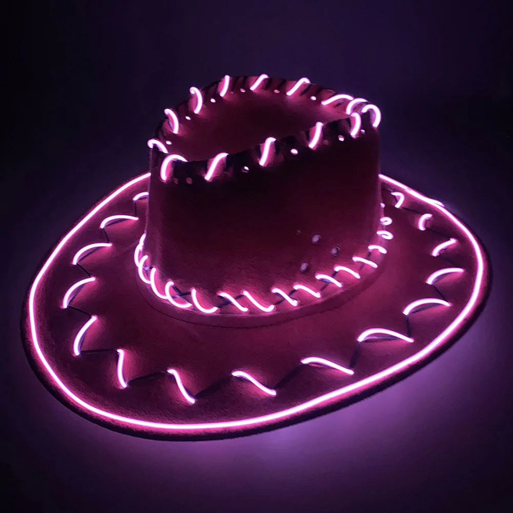 Lights Cowboy Cowgirl Hat Led Flashing Hat Light Up Led Cowboy Cowgirl
