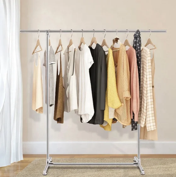 Cloth Display Steel Rack Stainless Steel Store Clothes Display Racks - Elegant