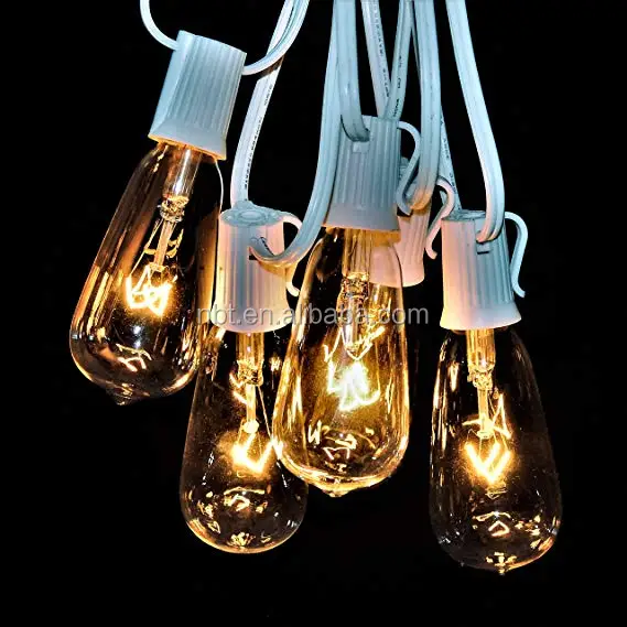 ST40 edison style incandescent bulb 7w E17 Edison bulb 120v with Christmas String Lights decoration