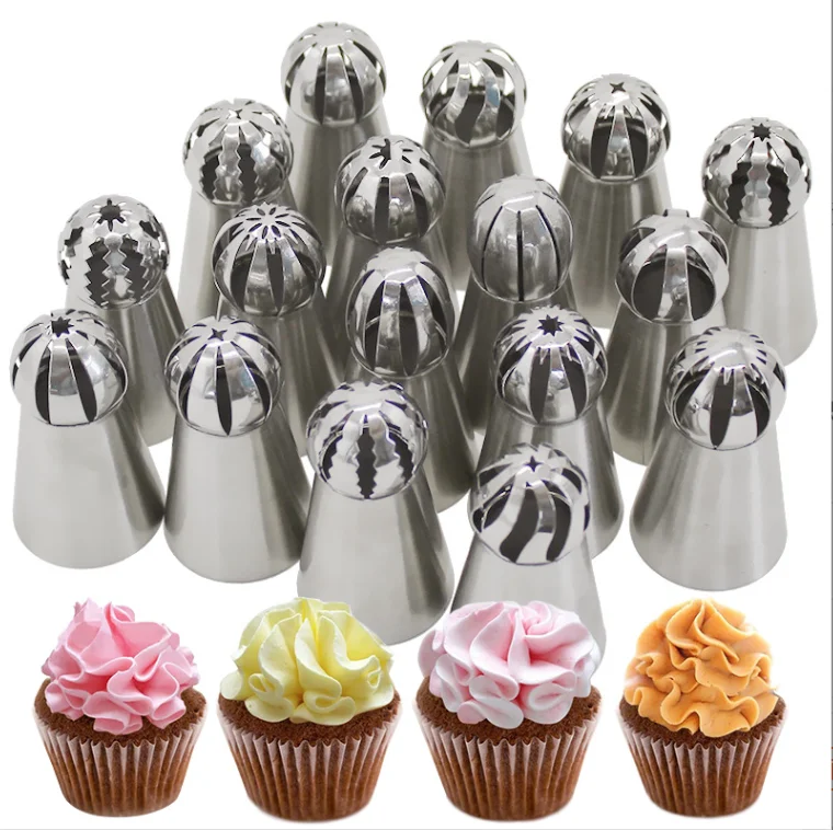 Cake Making Tool Icing Piping Tips Set Russian Ball Piping Nozzles For ...