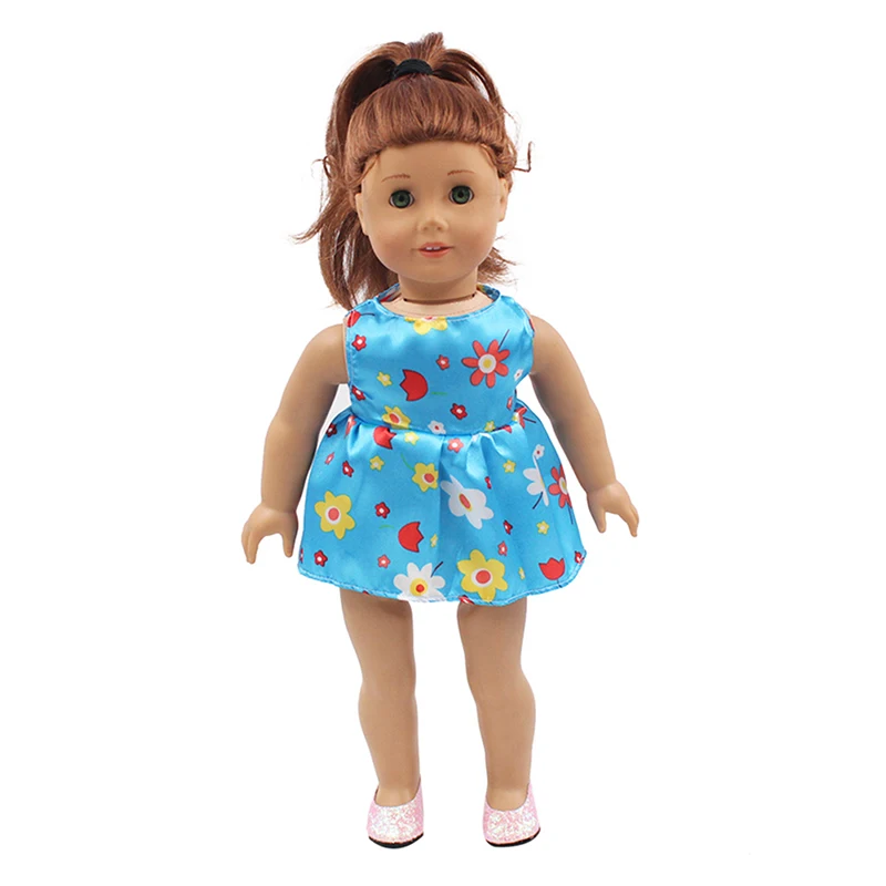 
Multi-style 18-inch American Doll White Long Yarn Skirt, Sleeveless And Print And Red Ball Skirt Doll Clothes 