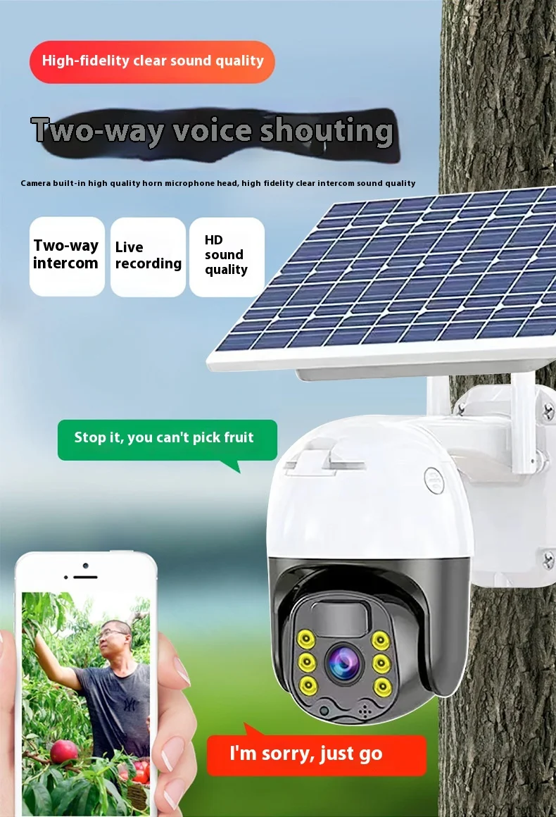 Cloudbirds V360pro 3MP IP66 Waterproof Solar Camera Outdoor Wireless Remote Surveillance Night Vision AI Tracking Supports Cloud