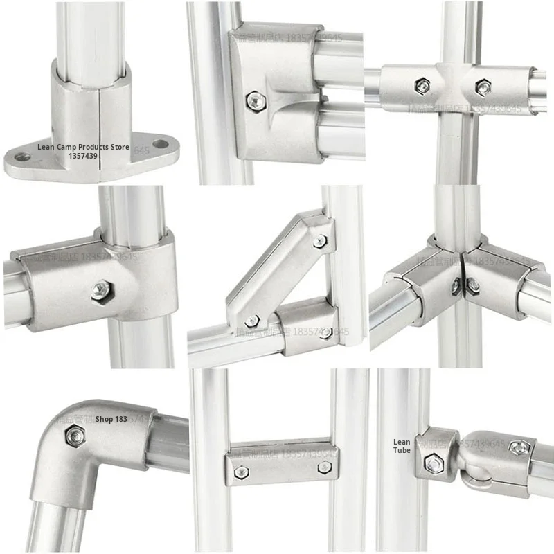 product lifting guide rail third generation aluminum alloy grade 1000 series lean pipe connection accessories workbench screw mounting-16