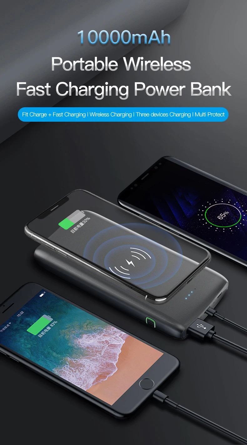 ifory High capacity dual usb output interface Li-polymer battery slim WST 10000mah power bank shipping - ANKUX.COM
