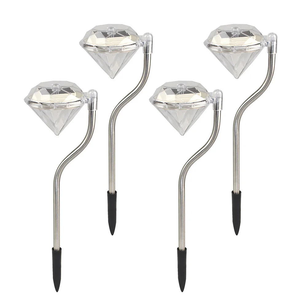 Stainless Steel Diamond-Shape solar garden light decorative lawn lamp  Outdoor garden decoration light factory