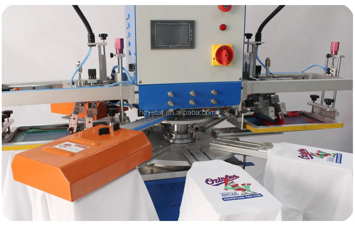 Small Automatic Manual Screen Printing Machine Rotary Table For T Shirt