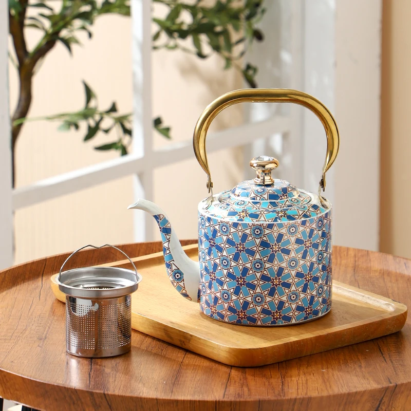 Series 23 Tea Kettle — Blue Star Mosaic Pattern