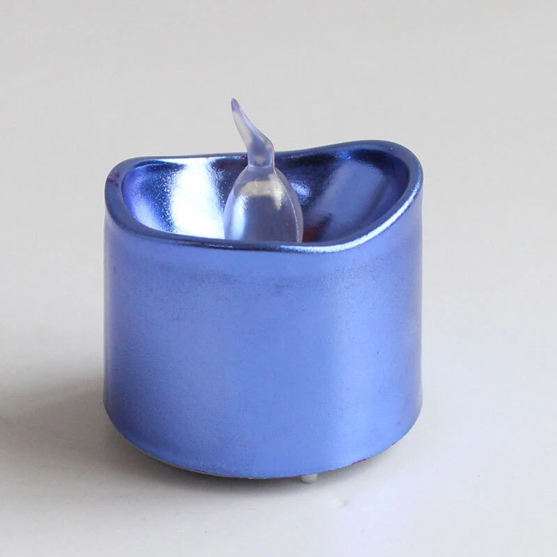 新品上市圣诞装饰用品电池供电蜡烛,带彩色电镀led蜡烛灯,用于派对