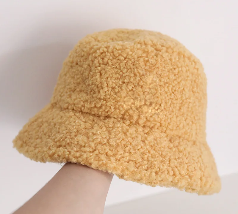 Wholesale Custom Faux Fur Bucket Hat High Quality Women Fashion Outdoor Plain Cap