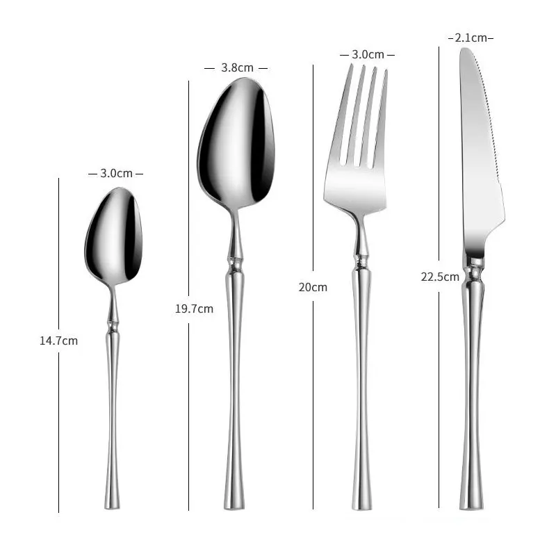 Manufacturer Luxury Silverware Steak Knife Stainless Steel 4pcs Cutlery Set