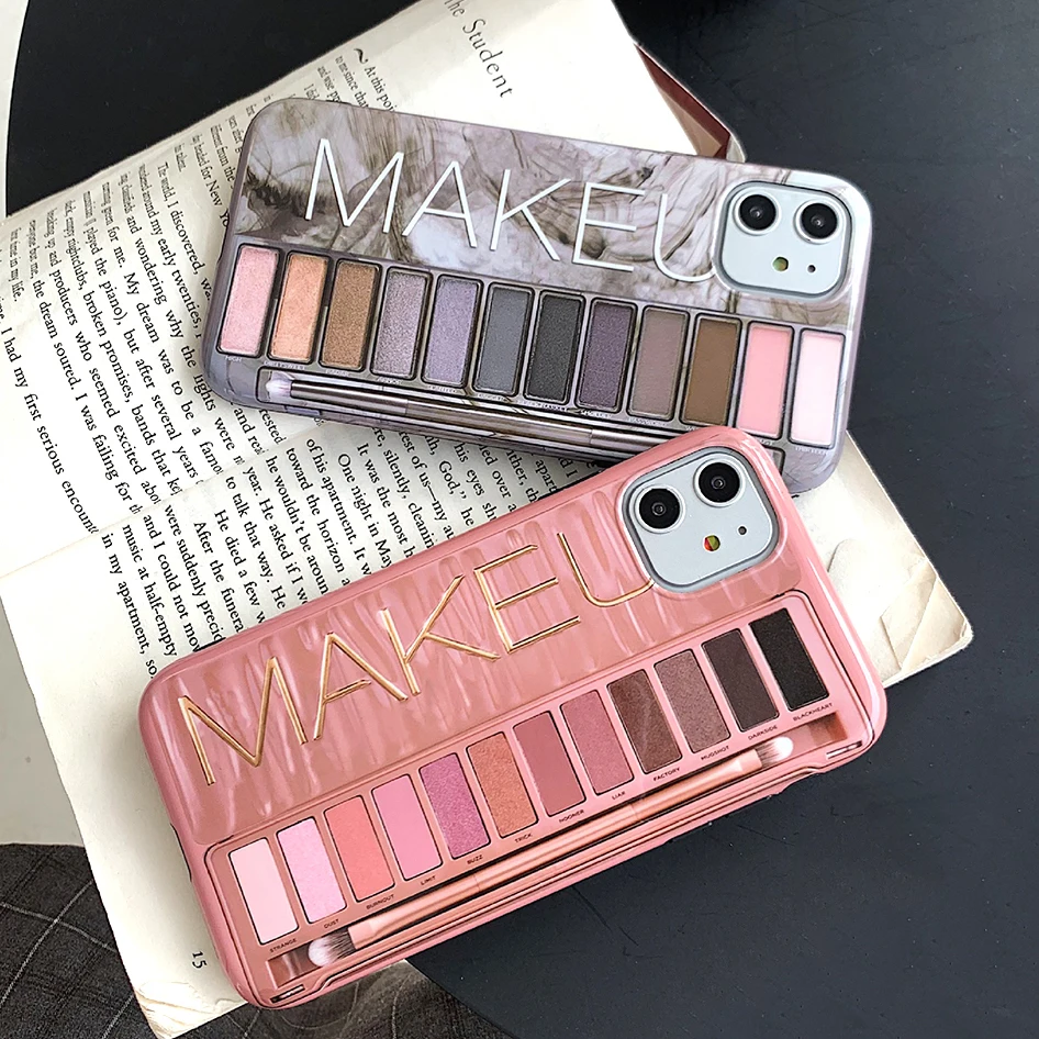 Laudtec 2020 Makeup Eyeshadow Palette Phone Case For Iphone 11 Pink