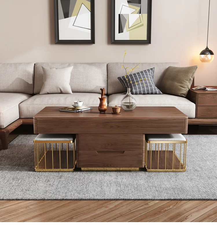 New Arrival Modern Storage Two Soft Seats Design Living Room Center