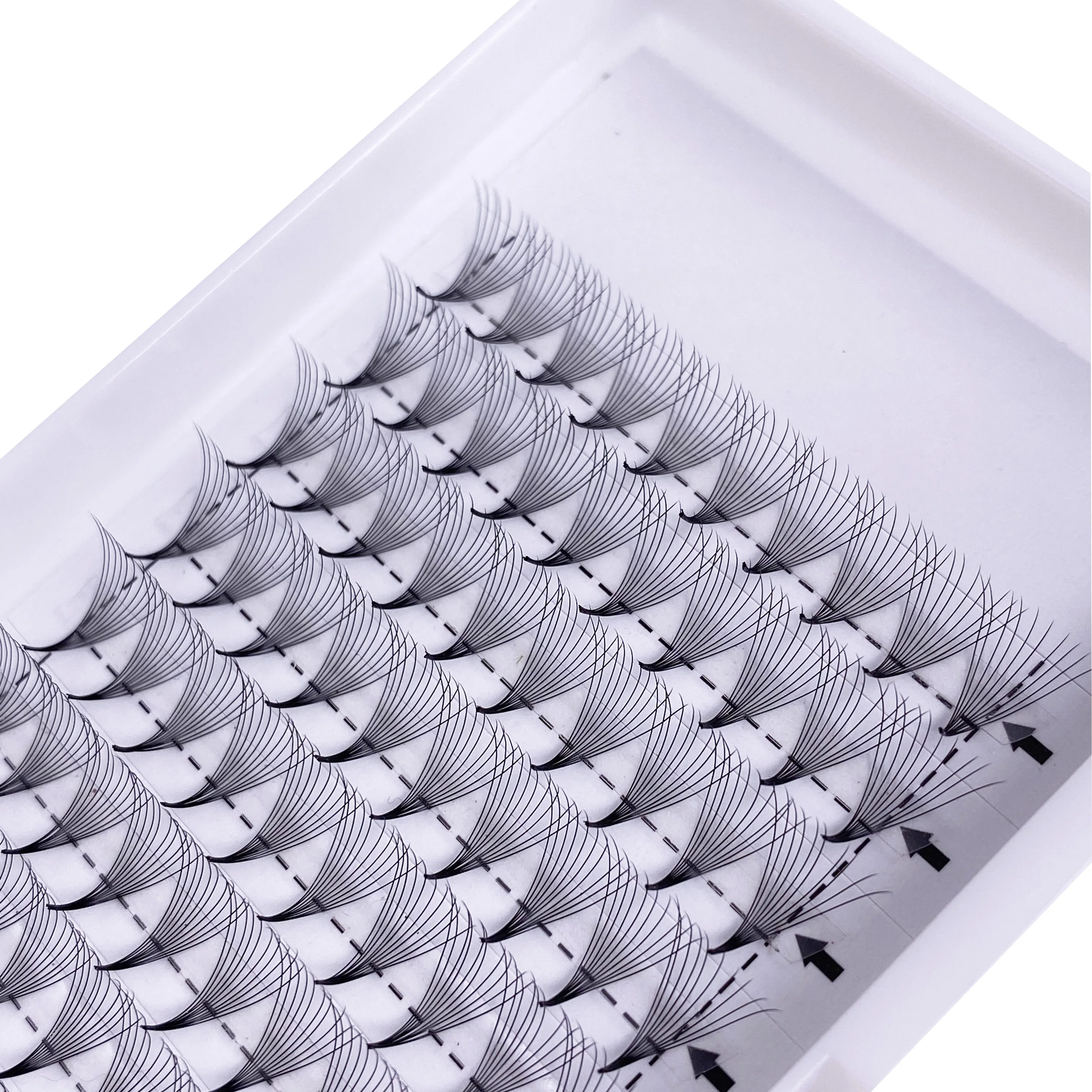 

10D 0.07mm D curl lashes pointy base sharp bases eyelash extension pre made fans lashes heat bonded, Natural black