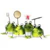 4pcs/set Personalized Iron Art Frogs Metal Ornament Animals Miniature Home Garden Ornaments Wholesale