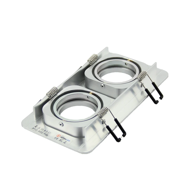 Factory Sale Double Head Square White/Silver Adjustable Recessed Led Downlight Fixtures