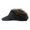 HZM-18193 Mens Creative Visor Cap Adjustable Novelty Sun Cap with Hair Baseball Hat