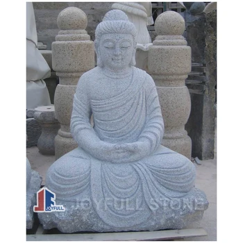 Japanese Garden Stone Granite Sitting Buddha Statue Sculpture