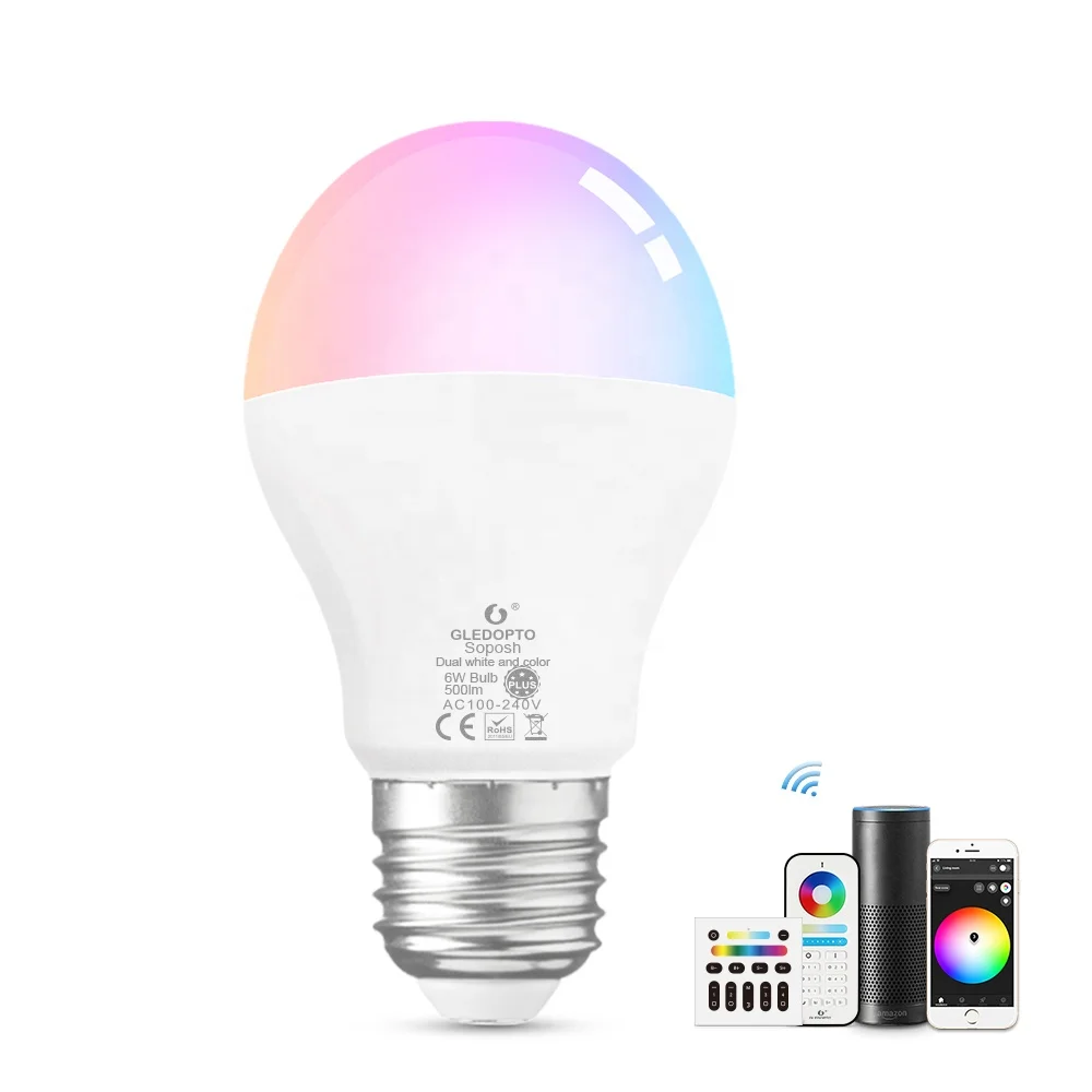 Best Buy Smart Lights RF Remote Control Plus ZigBee E27 Light Bulbs Multicolor Changes Globe WiFi Smart Bulb Alexa Voice Control