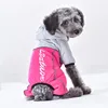 Wholesale 2019 customized best design letter print down jacket pet hoodie coat velvet keep warm costumes Rasta dog clothes