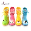 Custom kids cartoon pvc rain boots rabbit tiger cat frog elephant rain boots with inner sock