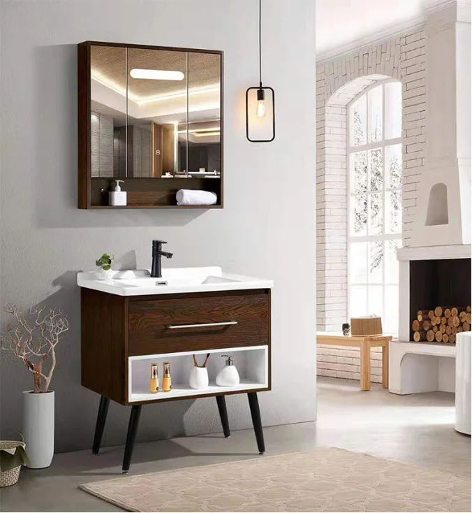 Luxury Modern Minimalist Floor-standing Smart Round Bathroom Cabinet With Led Mirror - Buy ...
