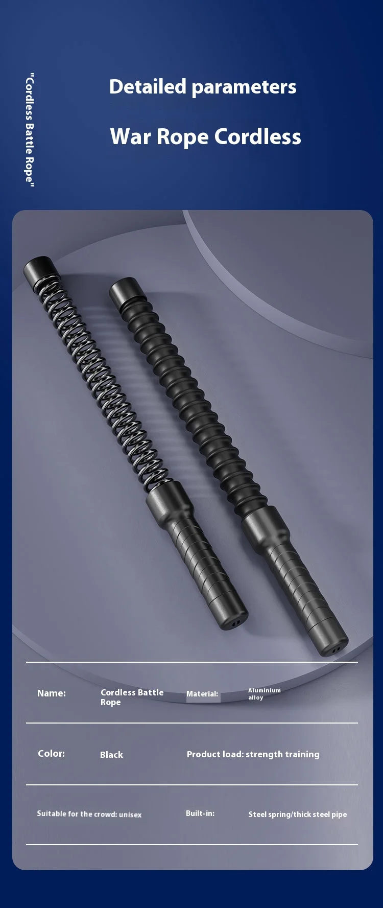 Sladdlösa stridsrep för inomhus-/utomhusträning Styrke- och muskelbyggande Sport Krigsrep