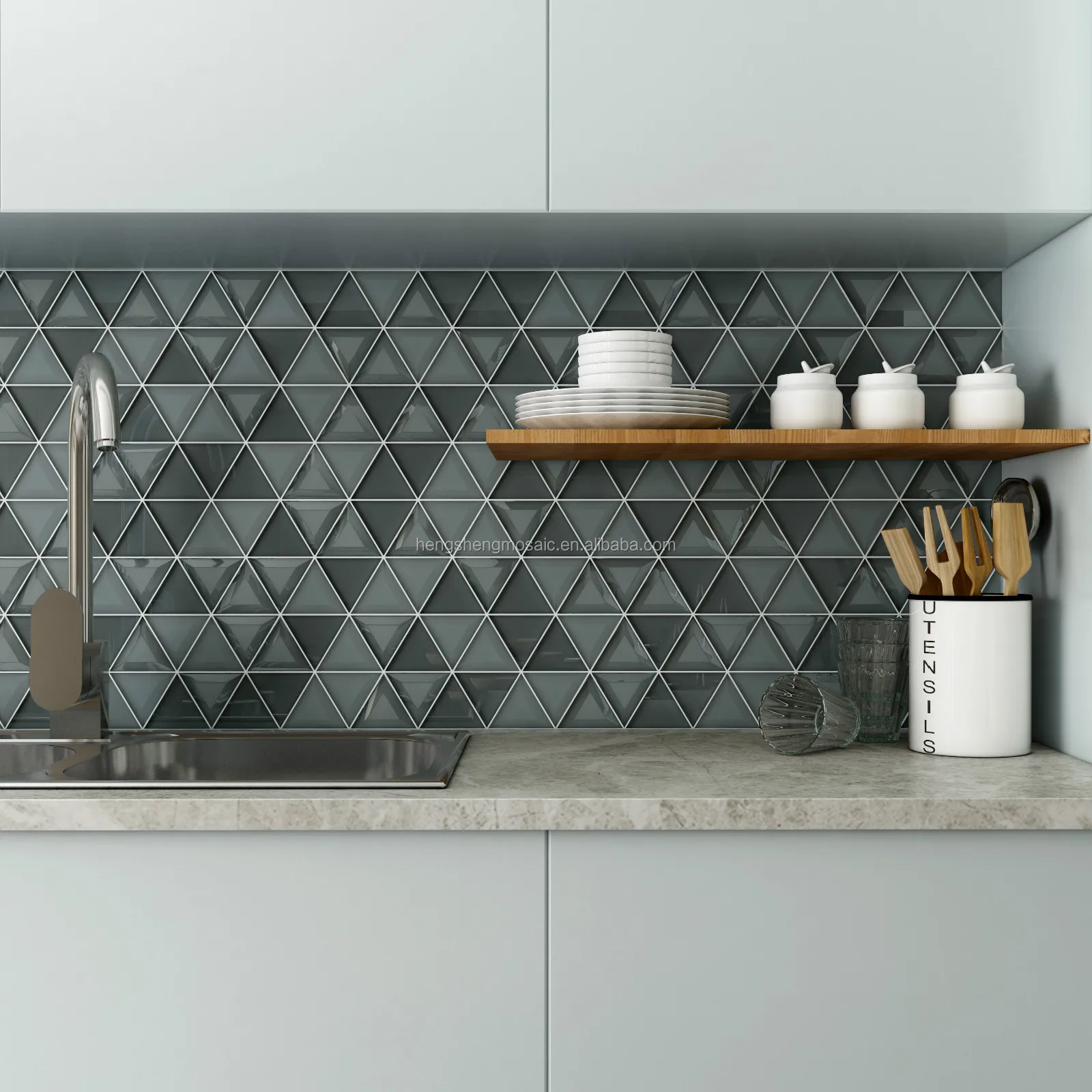 hmb88 dark grey triangle irregular shape beveled