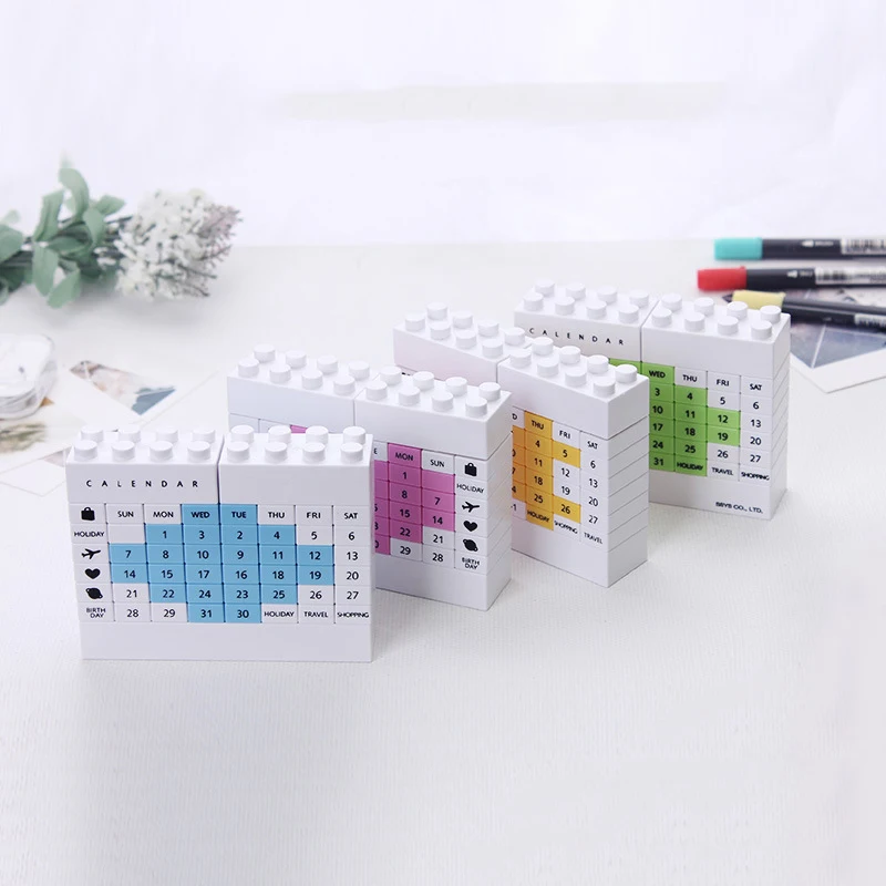 Custom Creative Calendar Diy Desktop Decoration Building Blocks Desk