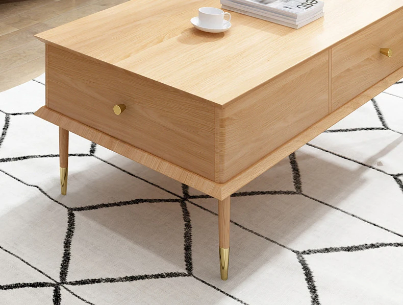 product-BoomDear Wood-Simple Solid oak wood modern design coffeetable livingroom furniture set-img-2