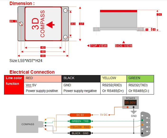 Dcm260b Compass Sensor The Best Compensation Angle Range Of Compass