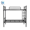 Full size custom made metal tube bed hostel adult bunk bed with climbing ladder