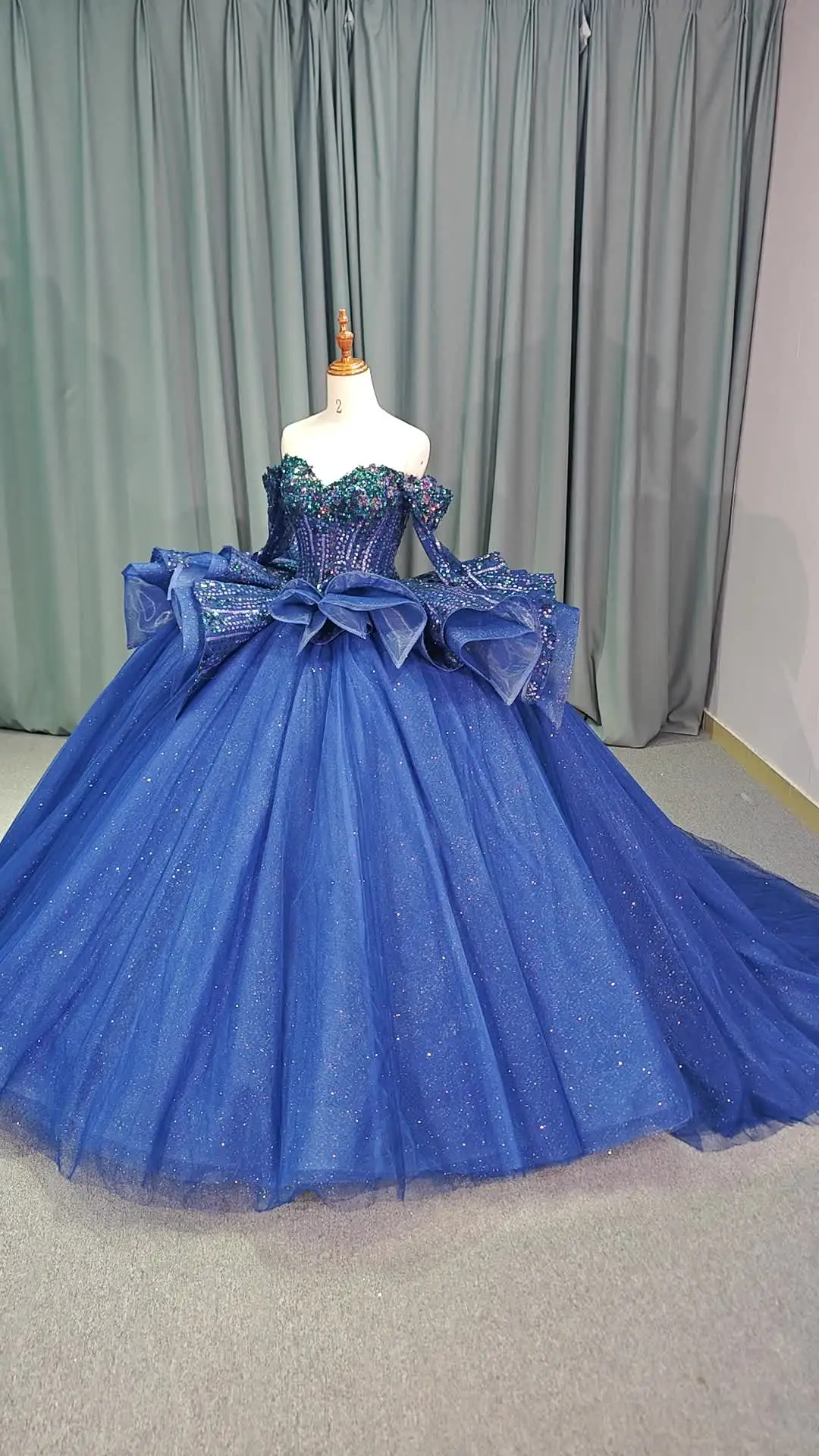 Sparkly Royal Blue Ball Gowns for Sweet 16 Quinceanera