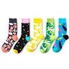 high quality popular fashion colorful cotton customs design crew socks men wholesale