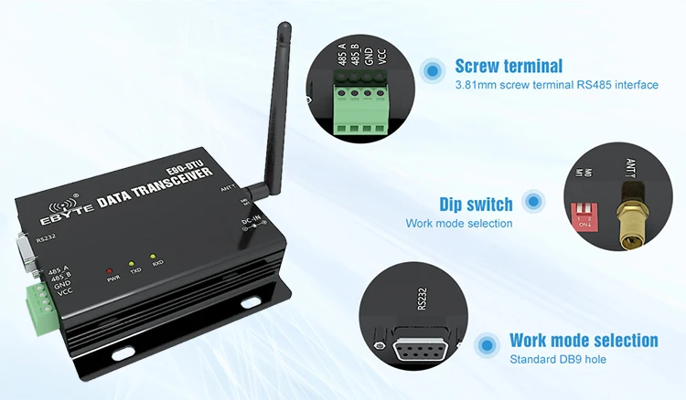 1 E90-dtu (433l37) Lora Rs232 Rs485 433mhz 5w Plc 통신 송신기 무선 트랜시버 네트워크 ...