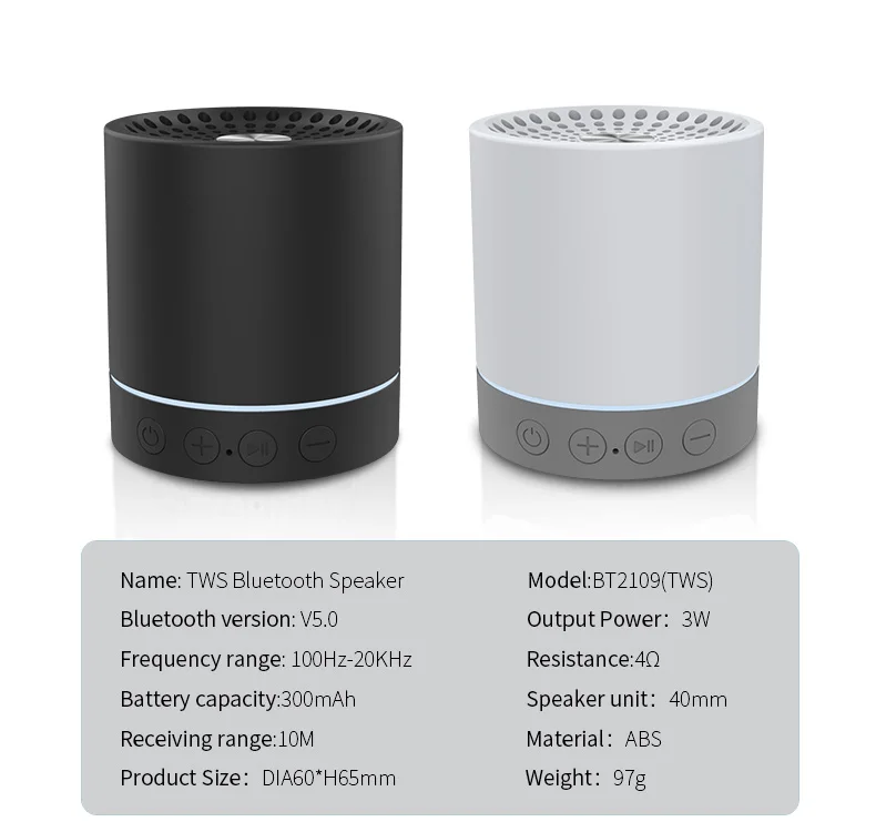 2020 trending product promotion gadgets cylindrical portable mini TWS bluetooth speaker with one pair come in 2 pcs - ANKUX.COM