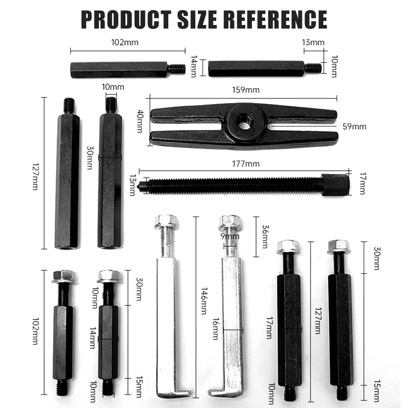 Vehicle Tools Automotive Small Bearing Puller Gear Puller Separator 14 Pcs Bearings Splitters